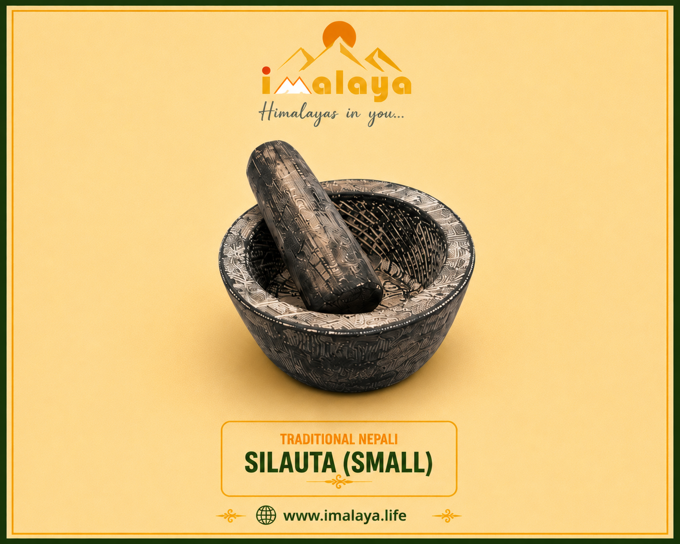 Hand-carved Stone Grinder (Silauta Set)- S